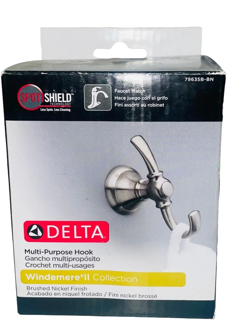 Delta Windemere Brushed Nickel Multi Purpose Wall Hook New In Box